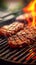 Tasty barbecue meat grills to perfection, promising a flavorful meal