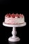 Tasty and Beautiful Homemade Red Velvet Cake on Black Background Vertical Beautiful Dessert