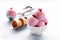 Tasty Berries Ice Cream in White Bowl Ice Cream Scoop Waffle Cone Summer Dessert Horizontal