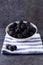 Tasty blackberry in bowl on table