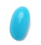 Tasty blue jelly bean on white