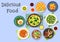 Tasty breakfast dishes icon for menu design