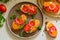 Tasty bruschetta with tomato. Easy cook, nutritious snack