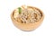 Tasty buckwheat porridge with meat isolated