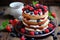 Tasty cake with berries Close up homemade cake with berries Yummy Delicious Dessert