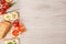 Tasty canapes food border background