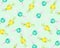 Tasty candies on pale green background. Pattern design