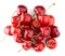 Tasty cherries isolated on the white background