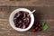 Tasty cherry marmalade in bowl