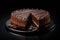 Tasty chocolate cake Close up homemade chocolate cake Yummy Delicious Dessert Slice of chocolate cake
