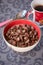 Tasty chocolate cornflakes in thel bowl