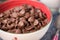 Tasty chocolate cornflakes in thel bowl