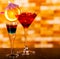 Tasty and colorful drinks based on various alcohols, syrups and