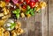 Tasty Colorful Fresh Italian Food Concept with Various Pasta Spaghetti, Cheese Mozzarella, Fresh Basil, Tomatoes, Olive Oil,