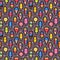 Tasty colorful kawaii ice cream seamless pattern. Sweet summer background. Cute fabric print, wrapping paper