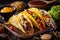 Tasty and Colorful Taco Close-up with Fresh Ingredients and Fiery Sauce