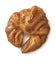 Tasty croissant on white background