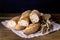 Tasty Crusty Baguettes on Wooden Background Tasty Homemade Bread Horizontal