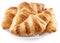 Tasty crusty croissants on the plate on white background. File contains clipping path