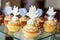 Tasty cupcakes. Birdie. The concept of food, party