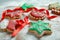 Tasty decorated Christmas cookies