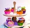 Tasty delicious dessert artistic party food lunch brunch sweet colorful cupcakes