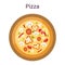 Tasty delicious pizza slice. Italian food. Mozarella cheese, mushroom
