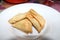 Tasty and delicious Samosa food on white plate/dish