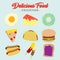 tasty and delicious various food vector design collection