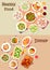 Tasty dinner dishes icon set for food theme design