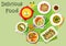 Tasty dinner icon with healthy food dishes