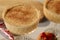 Tasty eggnog with cinnamon on white table, closeup