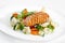 A Tasty food .Grilled salmon and vegetables. High quality image