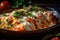 Tasty food of Mexican enchiladas. AI generated