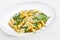 Tasty food. Pasta with vegetables