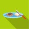 Tasty food, a sandwich with chocolate.Food single icon in flat style vector symbol stock illustration web.