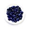 Tasty forest blueberry on a white round plate. Heap of sweet blueberry berries, organic natural healthy food, isolated