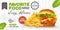 Tasty and fresh fried chicken burger with fries social media banner template