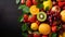 tasty fruits background with fresh fruit various background. healthy food fresh fruits