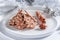 Tasty gingerbread cookies for Christmas on white plate