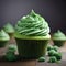 Tasty green cupcake