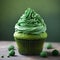 Tasty green cupcake