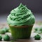 Tasty green cupcake