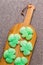 Tasty green shamrock cookies for St Patrick\'s Day