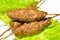 Tasty grill kebab with green salat latucce