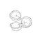 Tasty handmade dumplings from dough, meat in ink sketch vector illustration