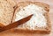 Tasty healthy wholewheat bread with butter