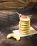 Tasty homemade organic keto coconut cookies on a brown background