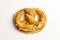 Tasty homemade pretzel isolate on white background