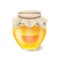 Tasty honey in glass jar Realistic honey icon